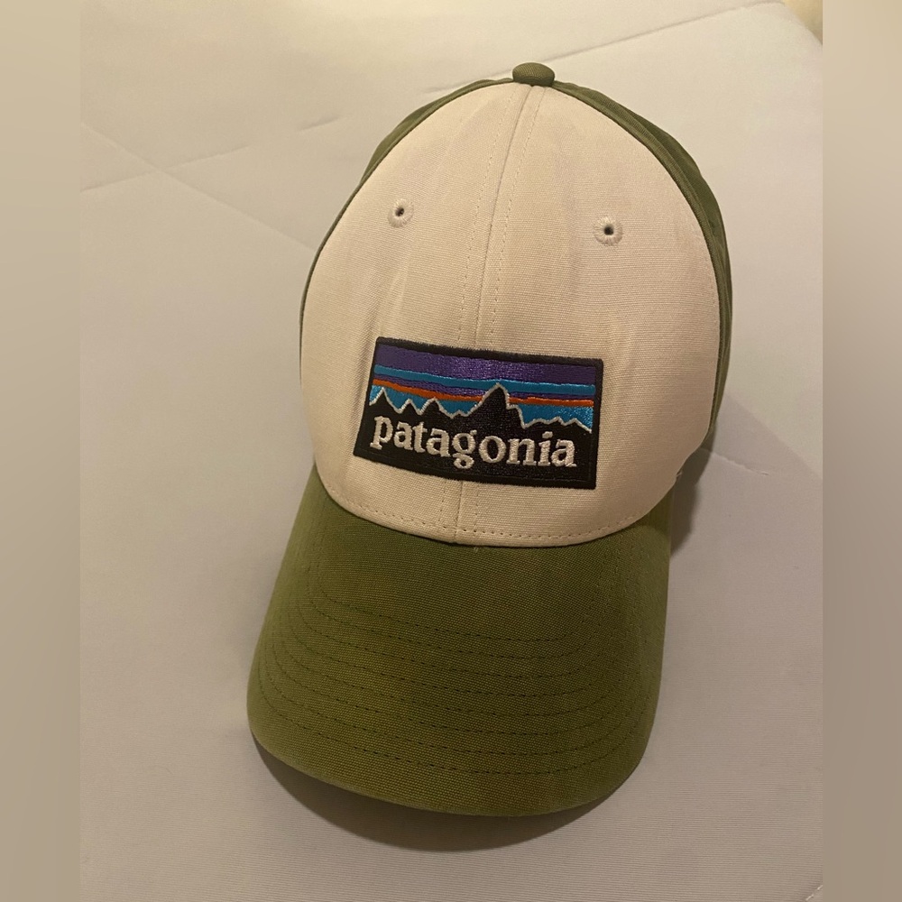 Patagonia Olive Green & White Baseball Snapback